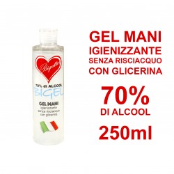 Gel Igienizzante mani senza risciacquo 70% di alcool 250ml