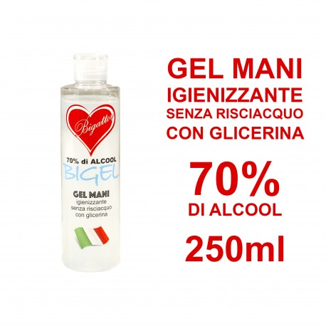 Gel Igienizzante mani senza risciacquo 70% di alcool 250ml X6